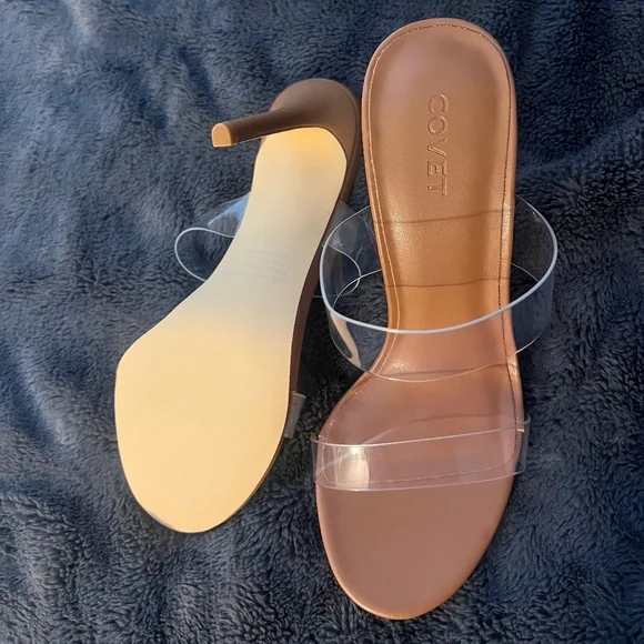 BELLA Tan Clear Heels - Picture 4 of 5